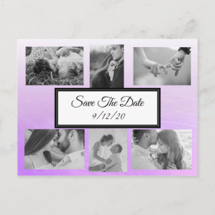 Cartão Postal De Anúncio Gradient Purple Photo Save the Date Postcard