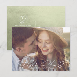 Cartão Postal De Anúncio Gradiente de Aquarela Obrigado Sage Green ID786