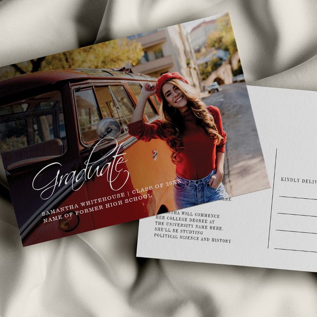 Cartão Postal De Anúncio Graduação 2025 Formando Faculdade Moderna de Foto (Criador carregado)