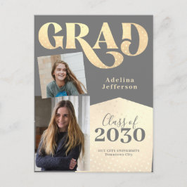 Cartão Postal De Anúncio Graduação da imagem da tipografia do brilho modern