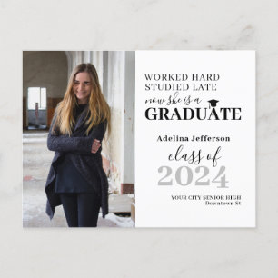 Cartão Postal De Anúncio Graduação da tipografia do formando de fotografia