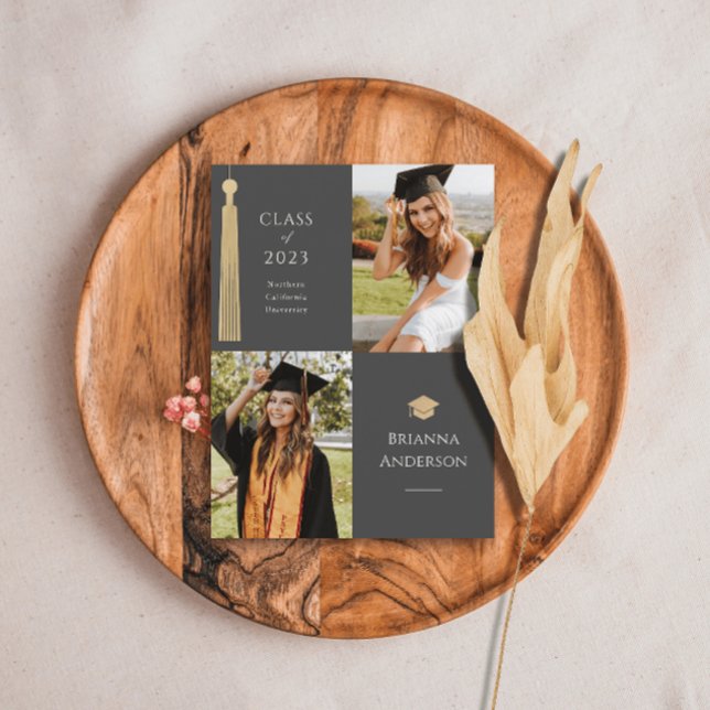 Cartão Postal De Anúncio Graduação de Cinzas Fotográficas do Boné 2 e Tasse (Criador carregado)