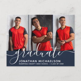 Cartão Postal De Anúncio Graduação de Colagem de Fotos Moderna