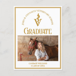 Cartão Postal De Anúncio Graduação de Foto na Faculdade de Veterinária Dour