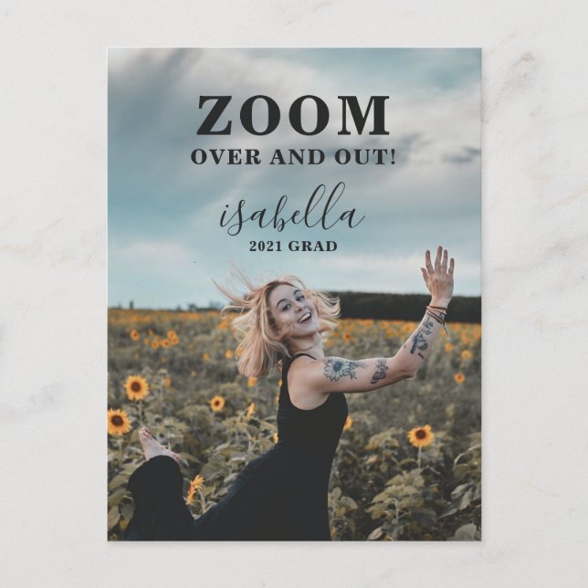Cartão Postal De Anúncio Graduação de Fotos Engraçada Personalizada (Frente)