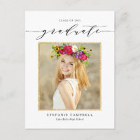 Graduação de Fotos Glitter Dourada de Script Whims