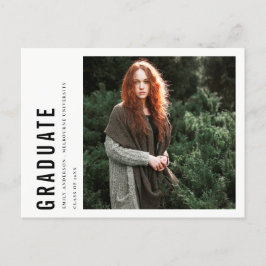 CARTÃO POSTAL DE ANÚNCIO GRADUAÇÃO DE FOTOS PERSONALIZADA MODERNA MÍNIMA NE