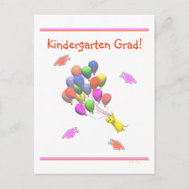 Cartão Postal De Anúncio Graduação de jardim de infância de pintinhos e bal
