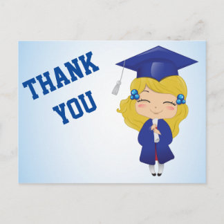 Cartão Postal De Anúncio Graduação em Azul