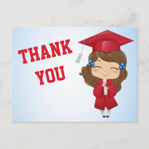 Cartão Postal De Anúncio Graduação em VERMELHO
