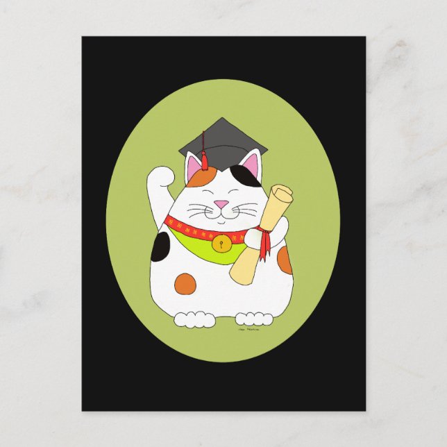 Cartão Postal De Anúncio Graduação Maneki Neko (Frente)