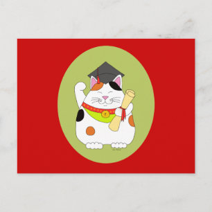 Cartão Postal De Anúncio Graduação Maneki Neko