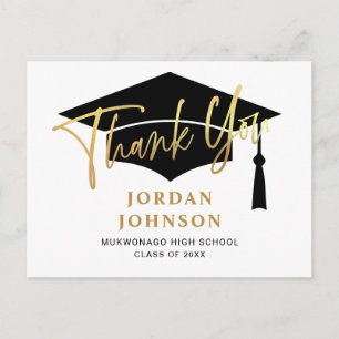 Cartão Postal De Anúncio Graduação Moderna Simples Minimalista Obrigado Ann