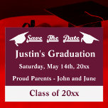 Cartão Postal De Anúncio Graduação Salve A Placa De Data Com Maroon<br><div class="desc">Aqui está um cartão Save The Date Graduation para que você personalize. Você pode alterar a cor do plano de fundo e quatro linhas de texto podem ser modificadas. Excelente para todos os tipos de graduação, faculdade, segundo grau, ensino médio, ensino médio, ensino médio, militares, jardim de infância, escola de...</div>