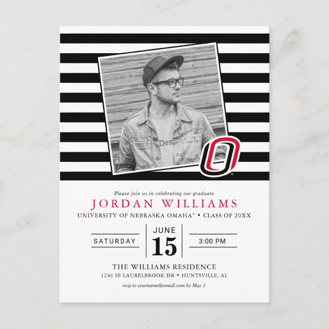 Cartão Postal De Anúncio Graduado dos UNO Mavericks (Frente)