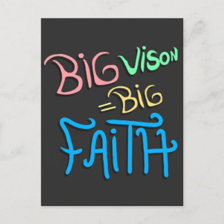 Cartão Postal De Anúncio Grande Visão Grande Fé