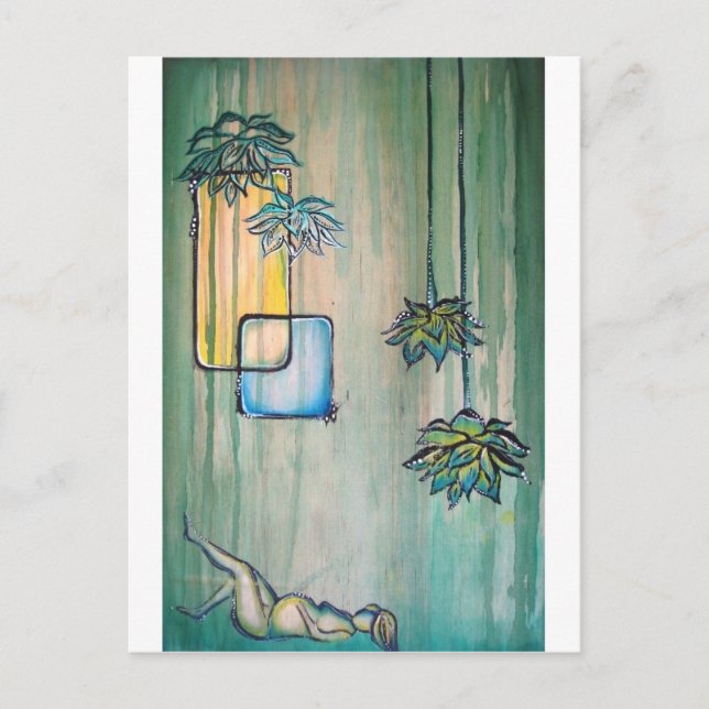 Cartão Postal De Anúncio Grávida com Flores de Lotus (Frente)