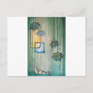 Cartão Postal De Anúncio Grávida com Flores de Lotus