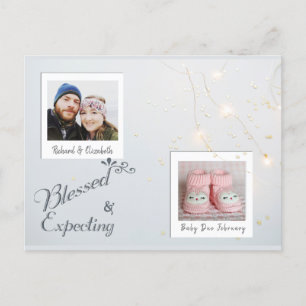 Cartão Postal De Anúncio Gravidez moderna Annoucement da foto do Natal