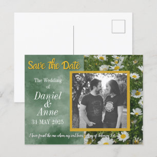 Cartão Postal De Anúncio Green Daisy Christian Salve o Cartão-Postal