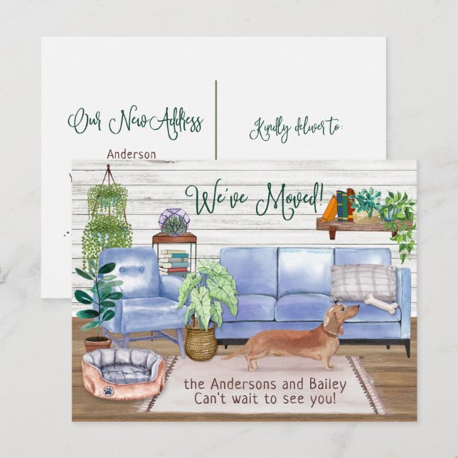 Cartão Postal De Anúncio Grito Castanho Gelado Dachshund Cozy Novo Moviment (Frente/Verso)