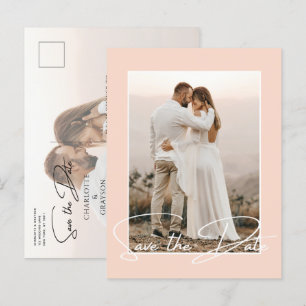 Cartão Postal De Anúncio Guardar A Data Fotografia Na moda De Casamento De 