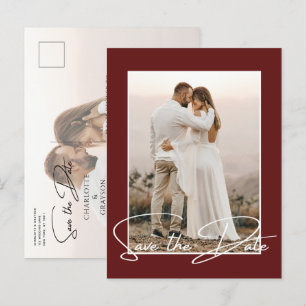 Cartão Postal De Anúncio Guardar A Data Fotografia Na moda De Casamento De