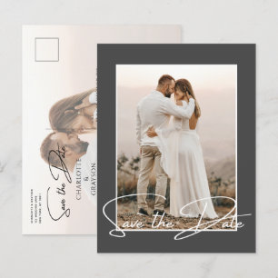 Cartão Postal De Anúncio Guardar A Data Fotografia Na moda De Casamento De 