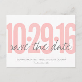 Cartão Postal De Anúncio Guardar Cartão-Postal De Data, Data Grande, Cor-De