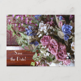 Cartão Postal De Anúncio Guardar o Floral de Festa de aniversário de Data