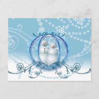 Cartão Postal De Anúncio Guardar Personalizado O Casamento no inverno Da Pl
