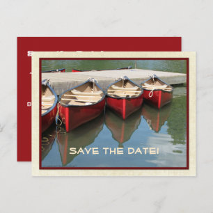 Cartão Postal De Anúncio Guarde a data 80 Birthday Red Canoes, Nome,