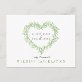 Cartão Postal De Anúncio Guirlanda de coração de visco verde cancelamento d