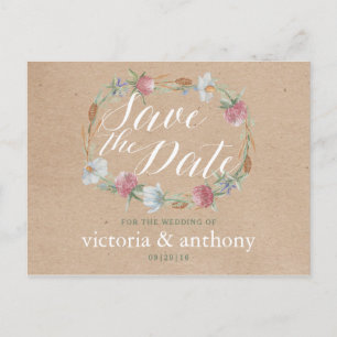 Cartão Postal De Anúncio Guirlanda de Flores Silvestres na Kraft Country Sa