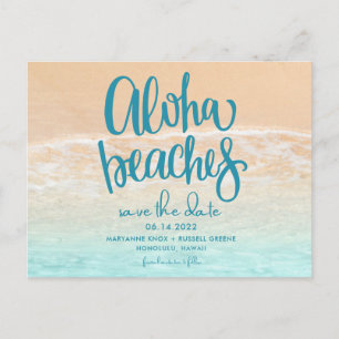 Cartão Postal De Anúncio Havaí Aloha Praias Casamento Salvar Data