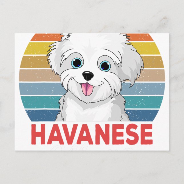 Cartão Postal De Anúncio Havanese Mama Cute Havanese Dog Mom Funny Girls (Frente)