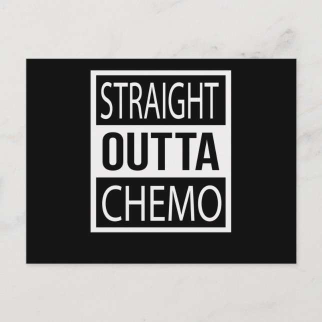 Cartão Postal De Anúncio Hetero Outta Chemo Engraçado Cancer de Batalha (Frente)