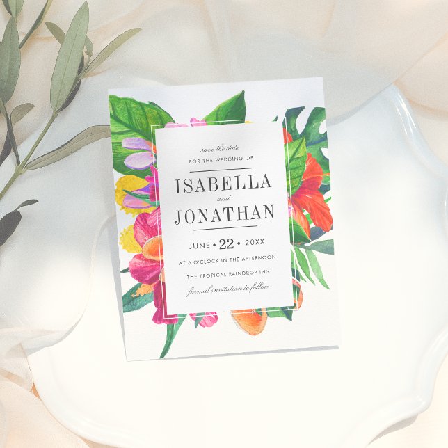 Cartão Postal De Anúncio Hibisco Tropical, Plumeria & Palmeira | Salve A Da (Criador carregado)