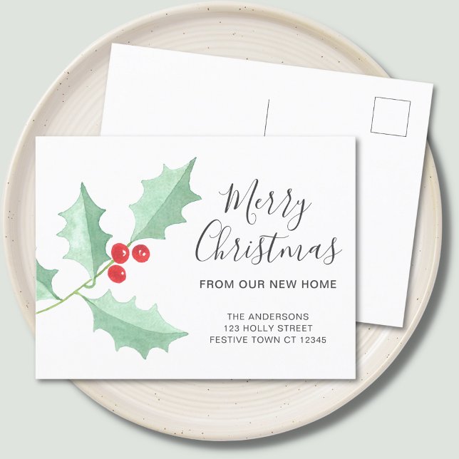 Cartão Postal De Anúncio Holly Moving de Natal (Criador carregado)