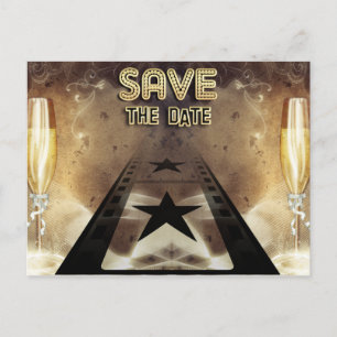 Cartão Postal De Anúncio Hollywood Bling Salvar a Posta de data