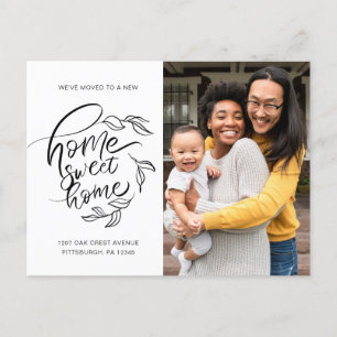 Cartão Postal De Anúncio Home Sweet Home Botanical Change of Address Photo