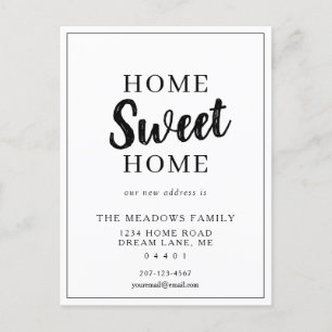 Cartão Postal De Anúncio Home Sweet Home Moving Minimalista Rustic