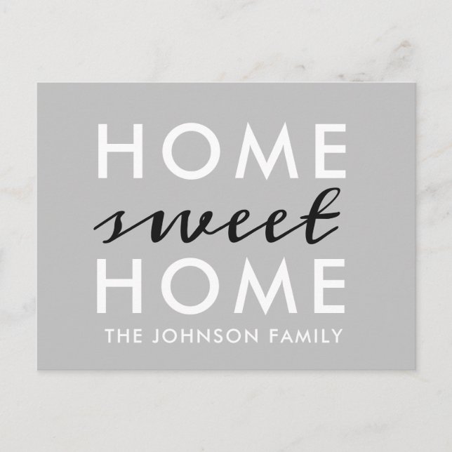 Cartão Postal De Anúncio Home Sweet Home | Nós nos movemos | Novo Cartão-po (Frente)