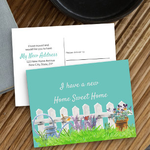 Cartão Postal De Anúncio Home Sweet Home White Picket Fence My New Address