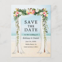Horário de Wedding Beach Canopy Watercolor Floral 