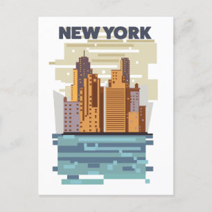 Cartão Postal De Anúncio Horizonte de Nova York