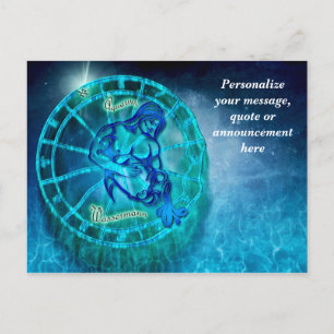 Cartão Postal De Anúncio Horóscopo de Aquário Astrologia Mensagem Personali
