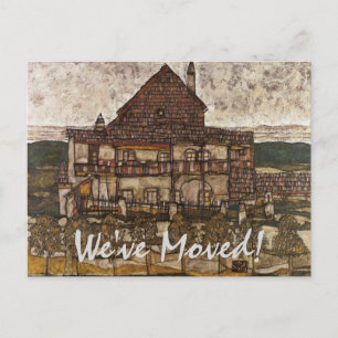 Cartão Postal De Anúncio House w Shingle Roof de Schiele, Mudança de endere