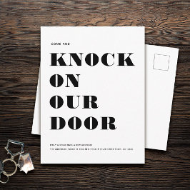 Cartão Postal De Anúncio Humor Divertido Novo Endereço Simples Minimalista 