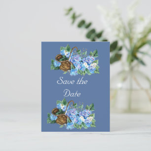 Cartão Postal De Anúncio HYDRANGEA AZUL salvar a data